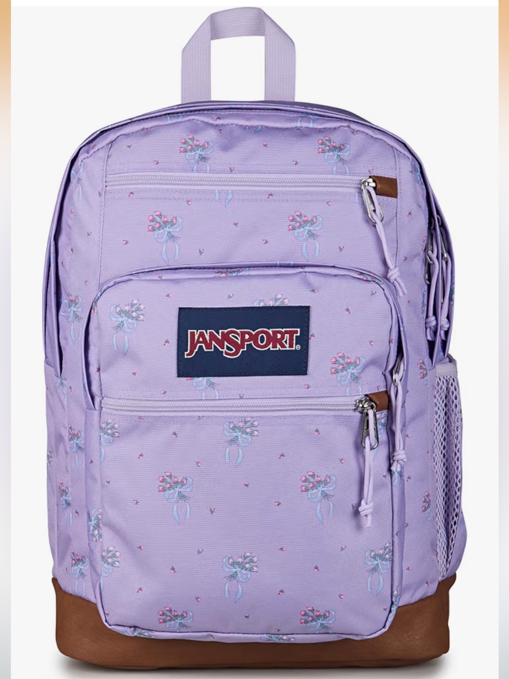 JanSport 34L Cool Backpack – 15-inch Laptop Sleeve, Pastel Petals Lilac 💜💐🎀